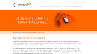 
                            5. Studienteilnahme Privathaushalte | Quotas GmbH