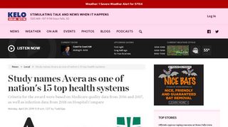 
                            8. Study names Avera as one of nation's 15 top health systems | News ...