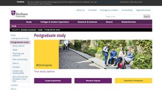 
                            1. Study : Postgraduate study - Durham University