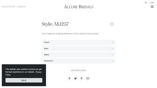 
                            5. Style: MJ257 | Allure Bridals