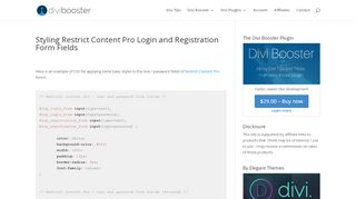 
                            6. Styling Restrict Content Pro Login and Registration Form Fields | Divi ...