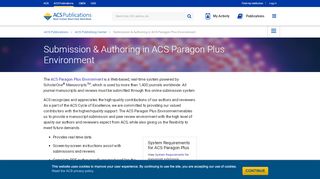 
                            2. Submission & Authoring in ACS Paragon Plus Environment