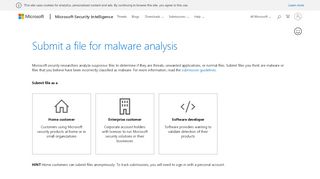 
                            8. Submit a file for malware analysis - Microsoft Security Intelligence