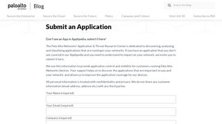 
                            4. Submit an Application - Palo Alto Networks Blog