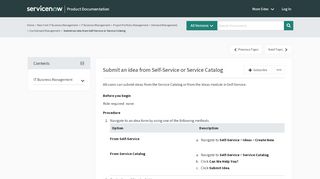 
                            2. Submit an idea from Self-Service or Service Catalog ...