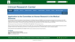 
                            3. Submit Application UVM IRB - Clinical Research Center | College of ...