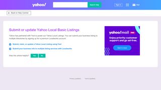 
                            1. Submit or update Yahoo Local Basic Listings | Yahoo Help ...