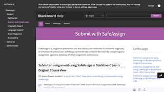 
                            4. Submit with SafeAssign | Blackboard Help