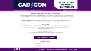 
                            4. Submitter Login Page - Call for Submissions - CadCon 2019