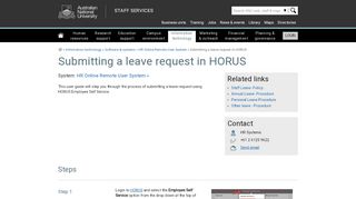 
                            4. Submitting a leave request in HORUS - Staff Services - ANU