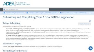 
                            6. Submitting and Completing Your ADEA DHCAS Application - Liaison