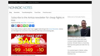 
                            1. Subscribe to the AirAsia newsletter for cheap flights in Asia