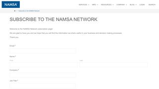 
                            7. Subscribe to the NAMSA Network - NAMSA