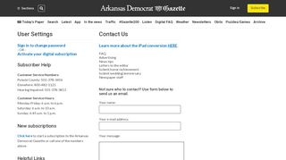 
                            2. Subscriber Information - The Arkansas Democrat-Gazette