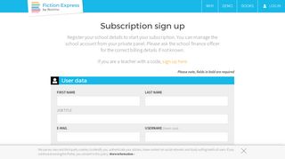 
                            2. Subscription sign up | Fiction Express