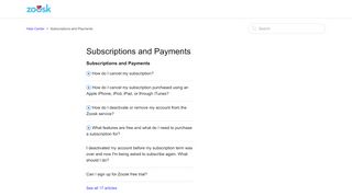
                            5. Subscriptions and Payments – Help Center - help.zoosk.com