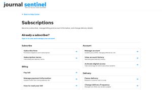 
                            4. Subscriptions - Help Center - Milwaukee Journal Sentinel