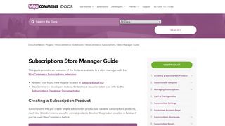 
                            8. Subscriptions Store Manager Guide - WooCommerce Docs