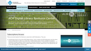 
                            1. Subscriptions/Access - ACM Digital Library