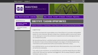 
                            8. Substitute Teaching Opportunities - Manteno CUSD No. 5