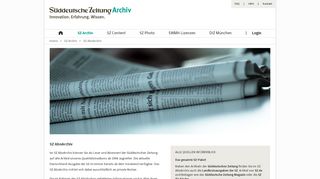 
                            4. Süddeutsche Zeitung Archiv - SZ AboArchiv