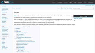 
                            1. Sudo - ArchWiki