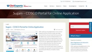 
                            11. Sugam- CDSCO Portal for Online Application | CliniExperts
