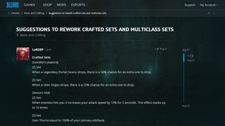 
                            5. Suggestions to rework crafted sets and multiclass sets - Items and ...