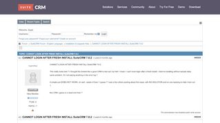 
                            3. SuiteCRM Forums: CANNOT LOGIN AFTER FRESH INSTALL SuiteCRM 7.8.2 (1/1)
