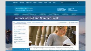 
                            9. Summer Abroad & Summer Break - Financial Aid - California Western
