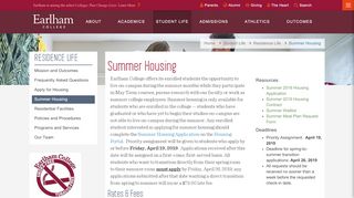 
                            9. Summer Housing, Residence Life | Earlham College