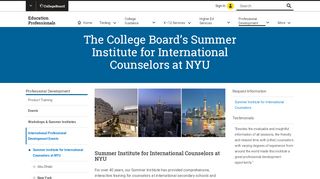 
                            8. Summer Institute for International Counselors at NYU