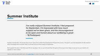 
                            4. Summer Institute | My Teach First - Login