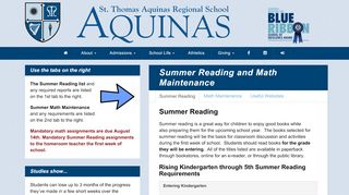 
                            3. Summer Math & Reading Maintenance - St. Thomas Aquinas ...