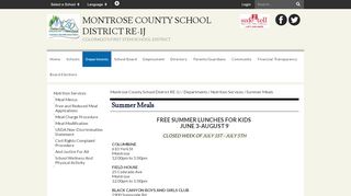 
                            6. Summer Meals - Montrose County School District RE-1J