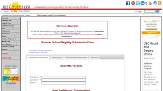 
                            7. Summer School and Training Course Registry Form - The LINGUIST List