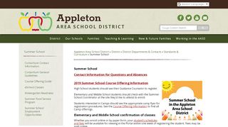 
                            3. Summer School - Appleton Area School District