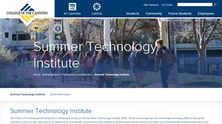 
                            8. Summer Technology Institute - College of the Canyons