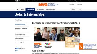 
                            2. Summer Youth Employment Program (SYEP) - DYCD - NYC.gov