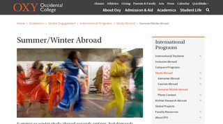 
                            5. Summer/Winter Abroad | Occidental College