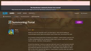 
                            4. Summoning Portal - Hearthstone Forums - Blizzard Entertainment