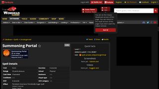 
                            2. Summoning Portal - Spell - World of Warcraft - Wowhead