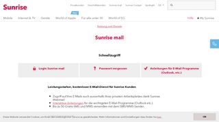 
                            2. Sunrise mail – Nutzung und Dienste – Sunrise Hilfe