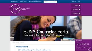 
                            7. SUNY Counselor Portal - SUNY