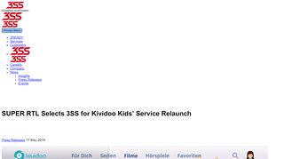 
                            3. SUPER RTL Selects 3SS for Kividoo Kids’ Service Relaunch ...