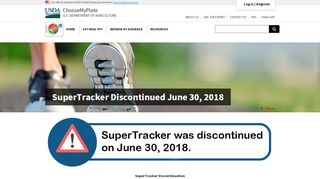 
                            4. SuperTracker Discontinued June 30, 2018 | Choose MyPlate