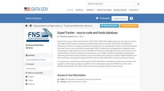 
                            2. SuperTracker - source code and foods database - Data.gov
