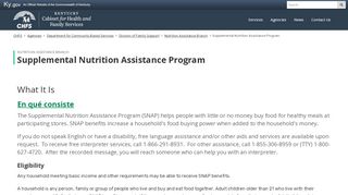 
                            3. Supplemental Nutrition Assistance Program - Cabinet for ...