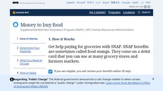 
                            7. Supplemental Nutrition Assistance Program (SNAP) – ACCESS NYC