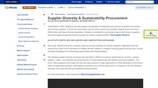 
                            2. Supplier Diversity | Allstate Insurance Company